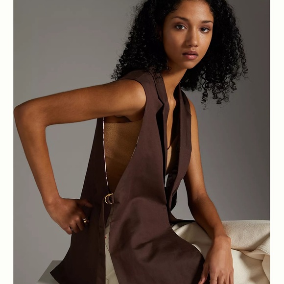 NWOT chocolate brown vest by Maeve for Anthropologie - Picture 5 of 11